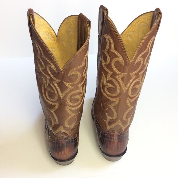 Nocona Men's Cowboy Boots 7D Brown Tan Leather - Picture 3 of 8
